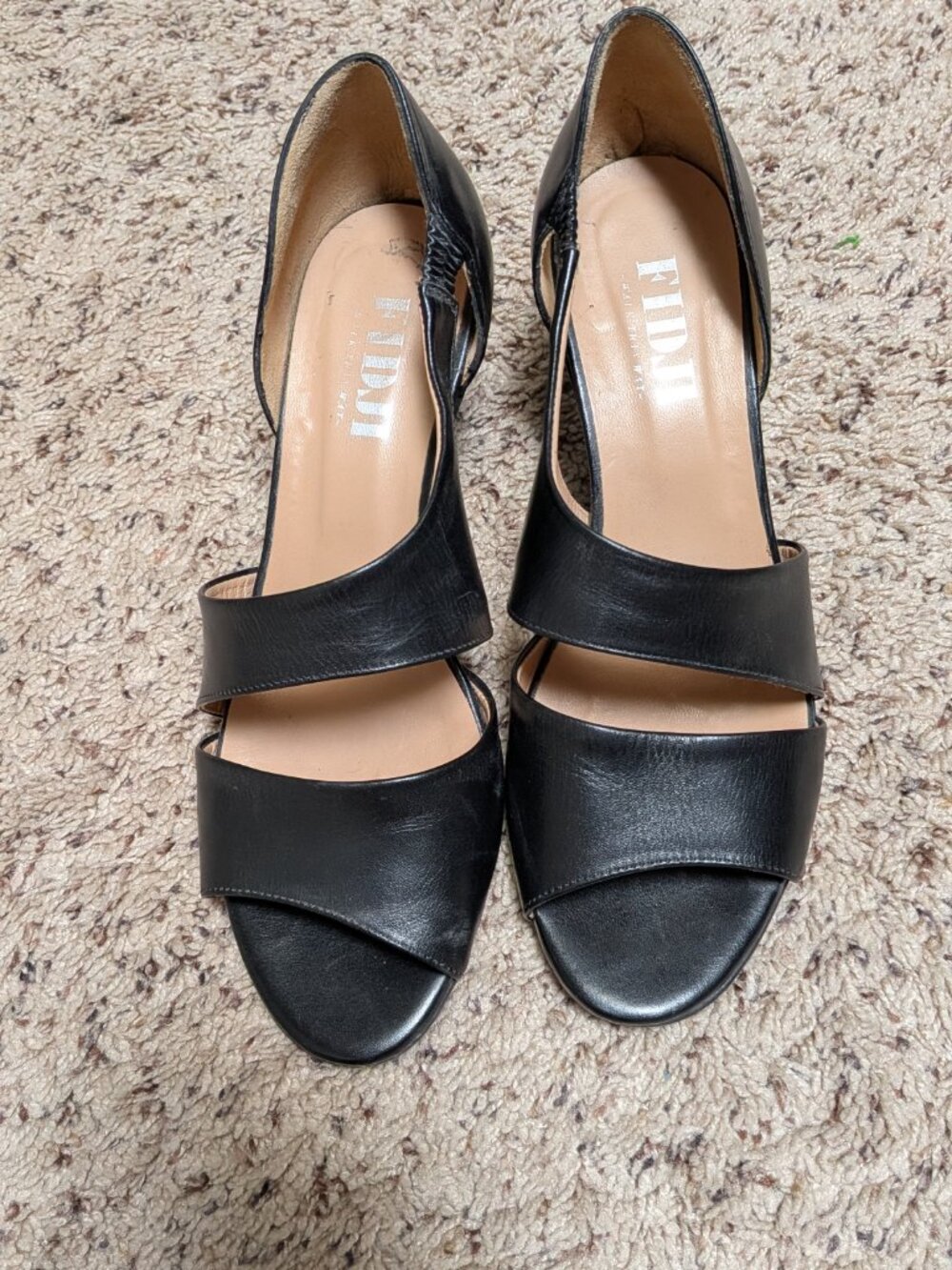 Fidji Black leather heels - Picture 2 of 7